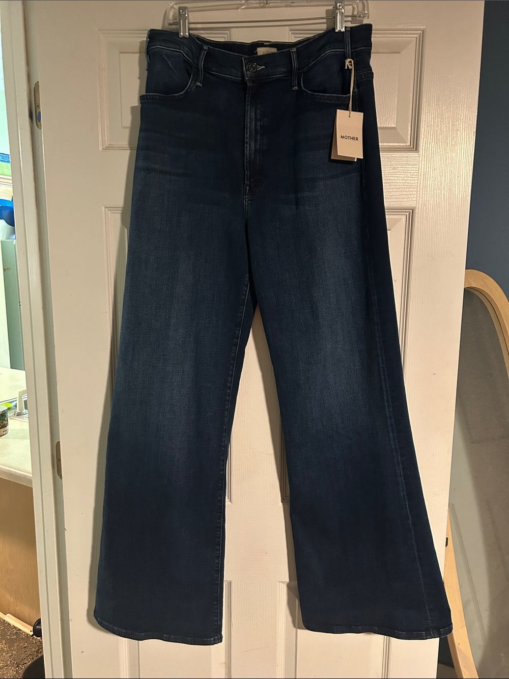 MOTHER Dark Indigo Wide-Leg Jeans